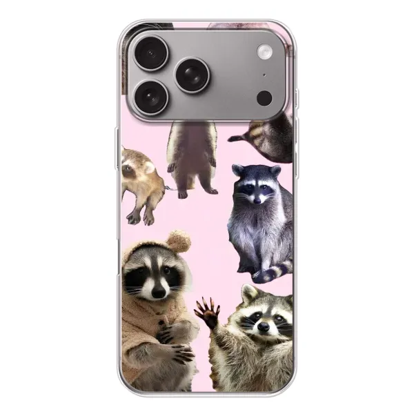 Чехол с рисунком «Смешные Еноты» для Apple iPhone 18 Pro Max Чехол с рисунком «Смешные Еноты» для Apple iPhone 18 Pro Max