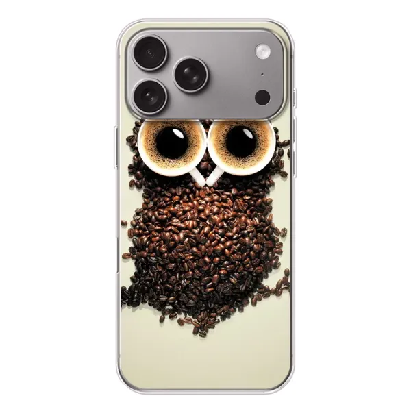 Чехол с рисунком «Сова с зерен кофе» для Apple iPhone 18 Pro Max