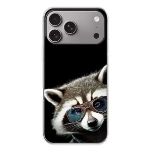 Силиконовый Чехол с Енотами на Apple iPhone 18 Pro Max (Стильный Енот)