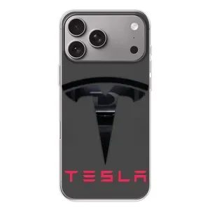 Силіконовий бампер з картинкою машини на Apple iPhone 18 Pro Max (Logo TESLA)