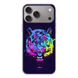 Силіконовий бампер з картинкою звірів для Apple iPhone 18 Pro Max (Тигр-Арт)