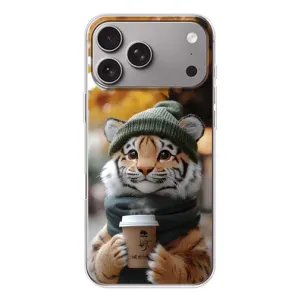 Друкований чохол 'Звірята з кавою' для Apple iPhone 18 Pro Max (Тигр з кавою)