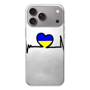 Силиконовый Чехол на Apple iPhone 18 Pro Max (Я-Украина) (Украинская кардиограмма)