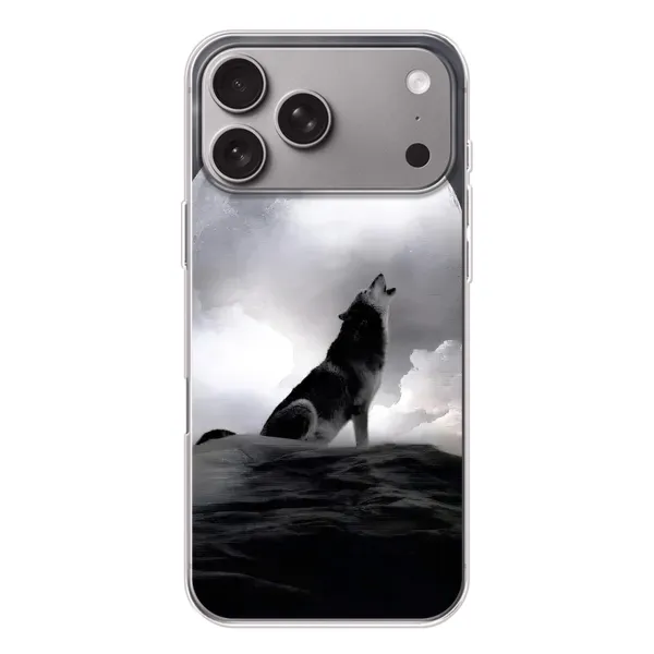 Чехол с рисунком «Волк и луна» для Apple iPhone 18 Pro Max Чехол с рисунком «Волк и луна» для Apple iPhone 18 Pro Max