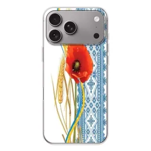 Силиконовый Чехол на Apple iPhone 18 Pro Max с картинкой Вышиванки (Вышиванка с цветком)