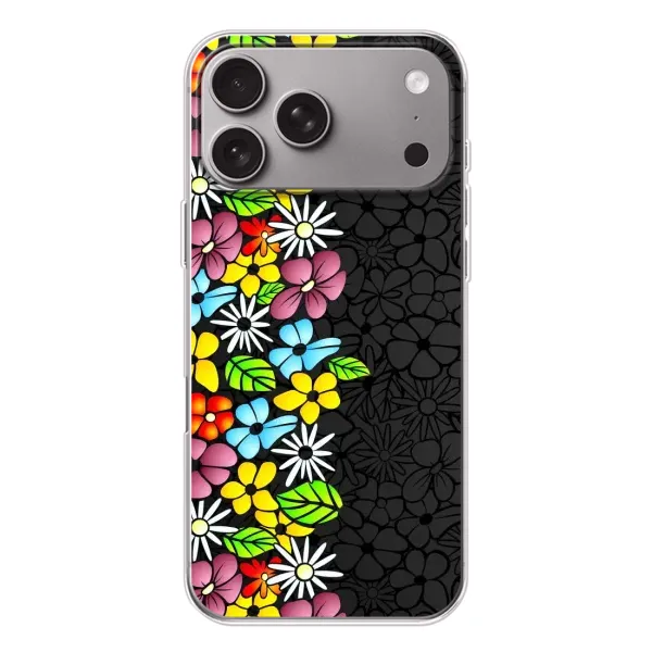 Чехол с рисунком «Яркие цветы на черном» для Apple iPhone 18 Pro Max Чехол с рисунком «Яркие цветы на черном» для Apple iPhone 18 Pro Max