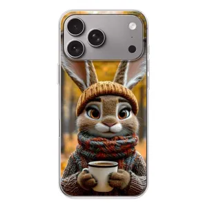 Друкований чохол 'Звірята з кавою' для Apple iPhone 18 Pro Max (Зайчик з кавою)