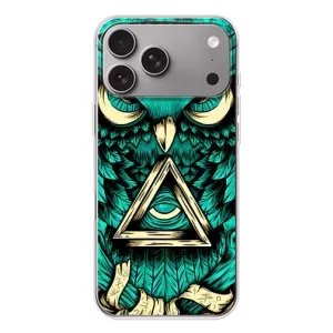 Чохли з принтом СОВИ для Apple iPhone 18 Pro Max (Зелена сова)