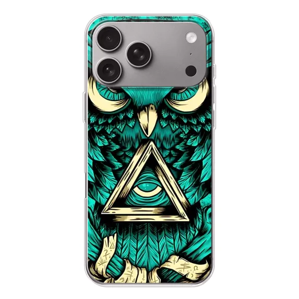 Чехол с рисунком «Зеленая сова» для Apple iPhone 18 Pro Max