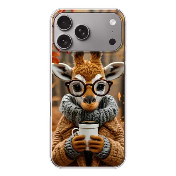 Чехол с рисунком «Жираф с кофе» для Apple iPhone 18 Pro Max Чехол с рисунком «Жираф с кофе» для Apple iPhone 18 Pro Max