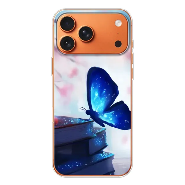 Чехол с рисунком «Бабочка синяя» для Apple iPhone 18 Pro