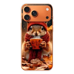 Печатный чехол «Зверята с кофе» для Apple iPhone 18 Pro (Белка с кофе)