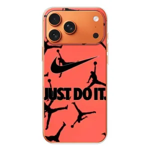 Силиконовый Чехол Nike Air Jordan на Эппл Айфон 18 Про (Just Do It)