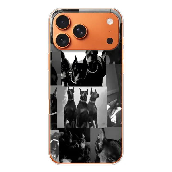 Чехол с рисунком «Коллаж Доберман» для Apple iPhone 18 Pro Чехол с рисунком «Коллаж Доберман» для Apple iPhone 18 Pro