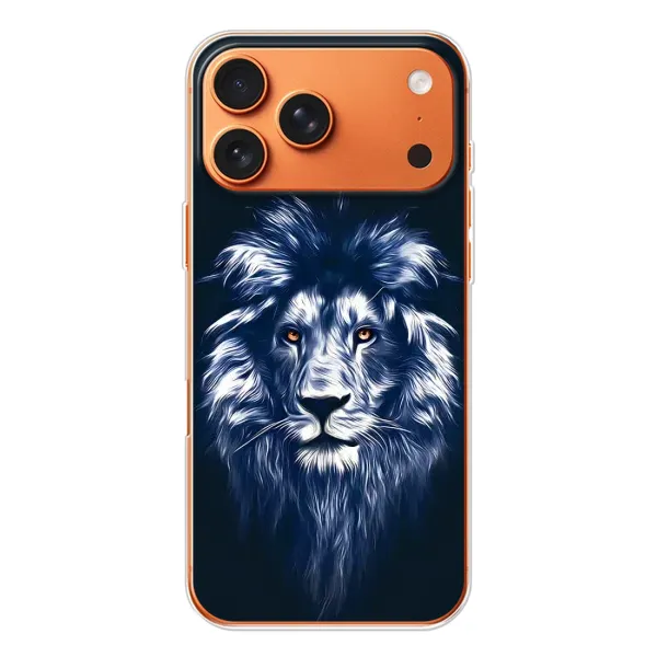 Чехол с рисунком «Лев - синий» для Apple iPhone 18 Pro