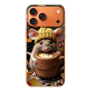 Печатный чехол «Зверята с кофе» для Apple iPhone 18 Pro (Мышка с кофе)