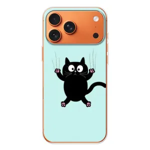 Силиконовый чехол с котиком для Apple iPhone 18 Pro (Падающий кот)