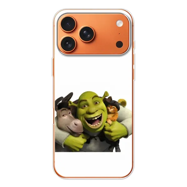 Чехол с рисунком «Шрек осел и кот» для Apple iPhone 18 Pro Чехол с рисунком «Шрек осел и кот» для Apple iPhone 18 Pro