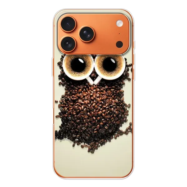 Чехол с рисунком «Сова с зерен кофе» для Apple iPhone 18 Pro