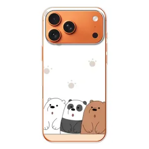 Чехлы с изображением разных животных для Apple iPhone 18 Pro (Удивленные медвеженки)