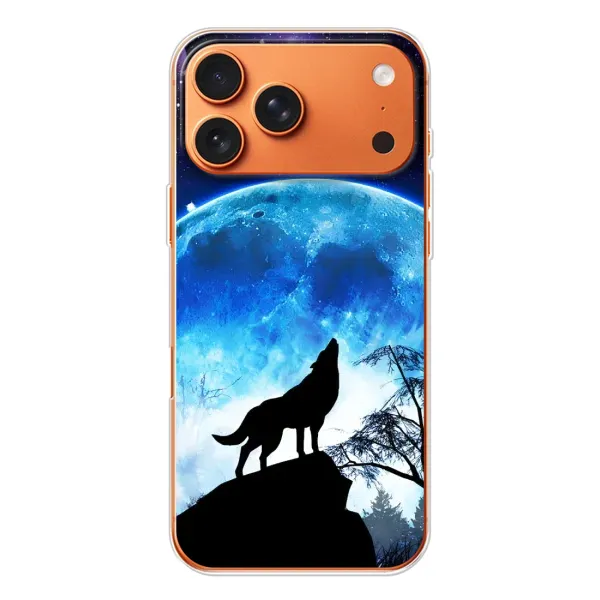 Чехол с рисунком «Воет на луну» для Apple iPhone 18 Pro Чехол с рисунком «Воет на луну» для Apple iPhone 18 Pro