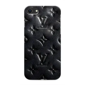 Текстурный Чехол Louis Vuitton для Айфон 8 (Черный ЛВ)
