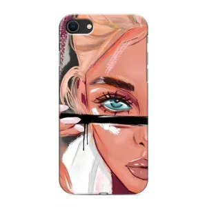 Силиконовый Чехол на iPhone 8 с картинкой Стильных Девушек (Девушка и ресницы)