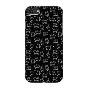 Чехол на тематику: Коты для iPhone 8 (Котики на черном)