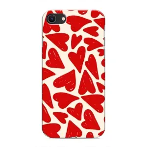Чехлы с тематикой "Маленькие Сердечки" на iPhone 8 (Красные сердечка)
