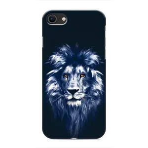Чехол с картинкой на iPhone 8 (Лев - синий)