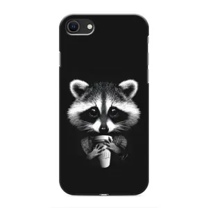 Силиконовый Чехол с Енотами на iPhone 8 (С кофем)