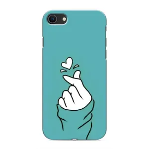 Чехлы (Знак сердечка) на iPhone 8 (Сердечко на бирюзовом)