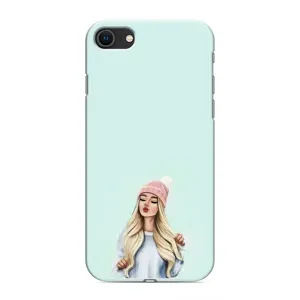 Силиконовый Чехол на iPhone 8 с картинкой Стильных Девушек (В шапке)