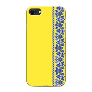 Силиконовый Чехол на iPhone 8 (Вышиванка на желтом)