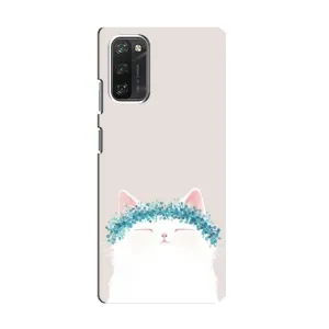Чехол на тематику: Коты для Blackview A100 (Белый котик)