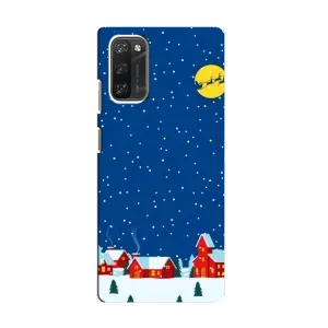 Силиконовый бампер на рождество для Blackview A100 (Город в снегу)