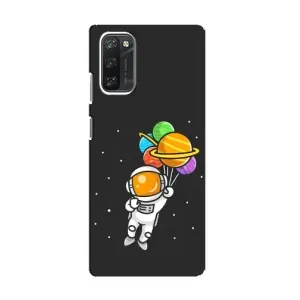 Силиконовый Чехол с принтом "Космонавты" на Blackview A100 (Космонавт с шариками)