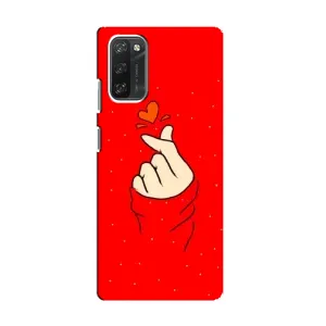 Чехлы (Знак сердечка) на Blackview A100 (Сердце на красном)