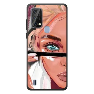 Силіконовый Чохол на Blackview A50 з картинкой Модных девушек (Дівчина та вії)