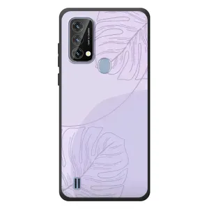 Чехол цветочный дизайн для Blackview A50 (Монстера фиолетовая)