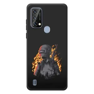 Силиконовый чехол с картинкой "Герой Pubg" на Blackview A50 (В огне)