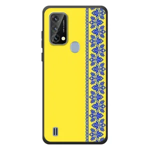 Силиконовый Чехол на Blackview A50 (Вышиванка на желтом)
