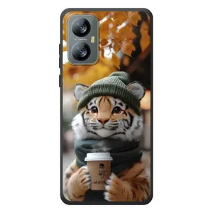 Печатный чехол «Зверята с кофе» для Blackview A52 (Тигр с кофе)