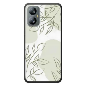 Чехол цветочный дизайн для Blackview A52 (Зелёный дизайн)