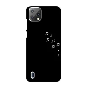 Чехол с картинками на черном фоне для Blackview A55 (Ноты)