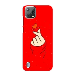 Чехлы (Знак сердечка) на Blackview A55 (Сердце на красном)