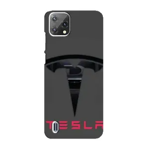 Силиконовый бампер с картинкой машины на Blackview A55 (Logo TESLA)
