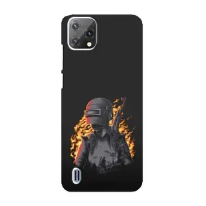 Силиконовый чехол с картинкой "Герой Pubg" на Blackview A55 (В огне)