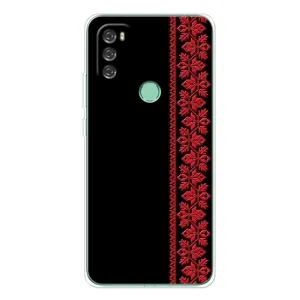 Силиконовый Чехол на Blackview A70 Pro (Красная Вышиванка)