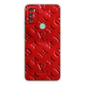 Текстурный Чехол Louis Vuitton для Блэквью А70 Про (Красный ЛВ)